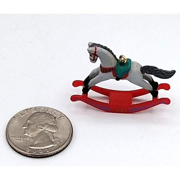 Rocking Horse Memories Ornament Hallmark Keepsake 1991 Vintage Christmas - Picture 5 of 10